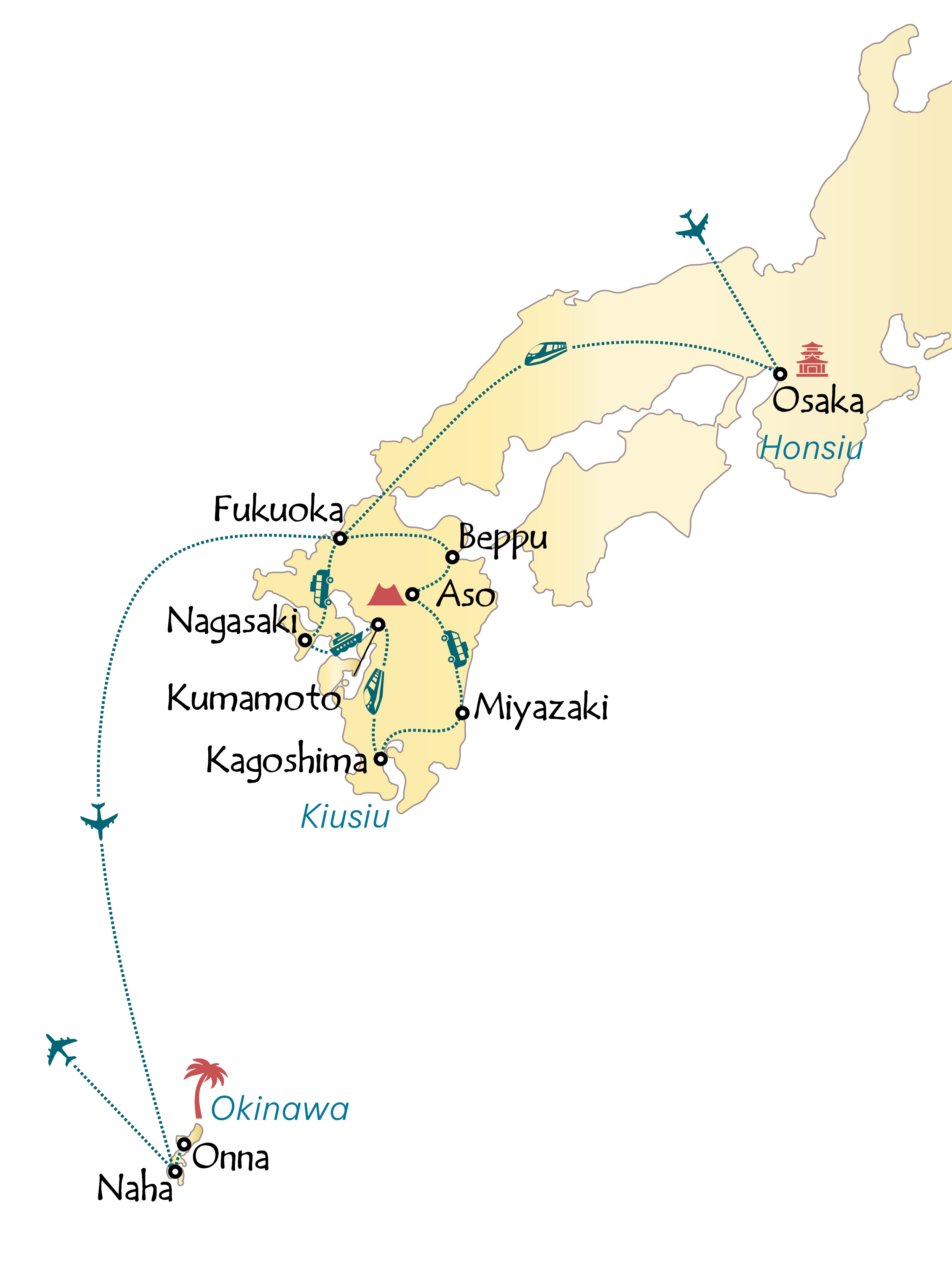 Japonia Południowa 17 dni  Kiusiu z wypoczynkiem na Okinawie